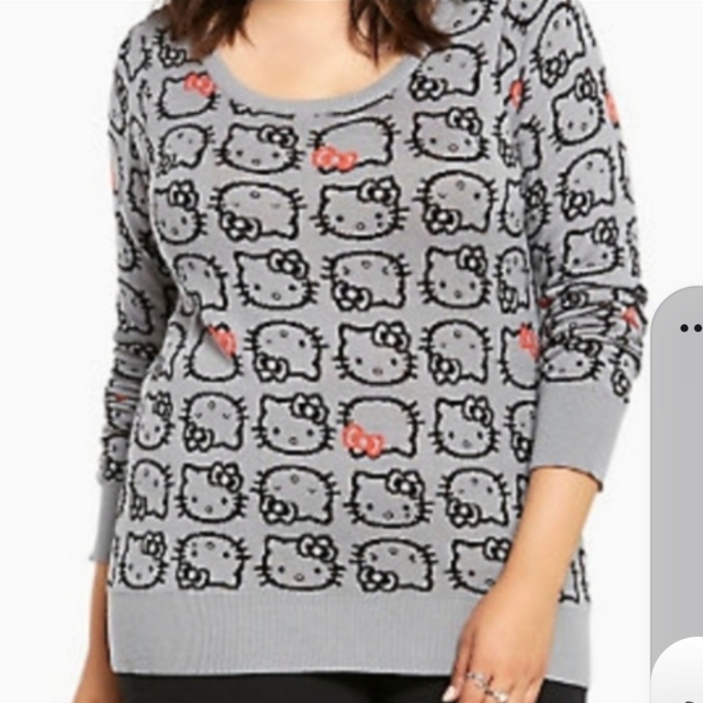 Torrid Gray and Orange Sweater
